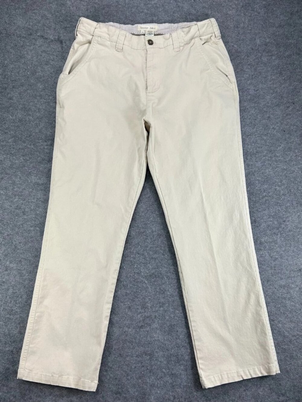 Territory Ahead Chino Pants Mens 34 Beige Flat Front Straight Leg Stretch Preppy
